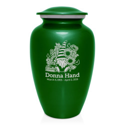 Garden Gnome Cremation Urn - Shamrock Green