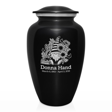 Garden Gnome Cremation Urn - Jet Black