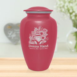 Garden Gnome Cremation Urn - Rose Pink