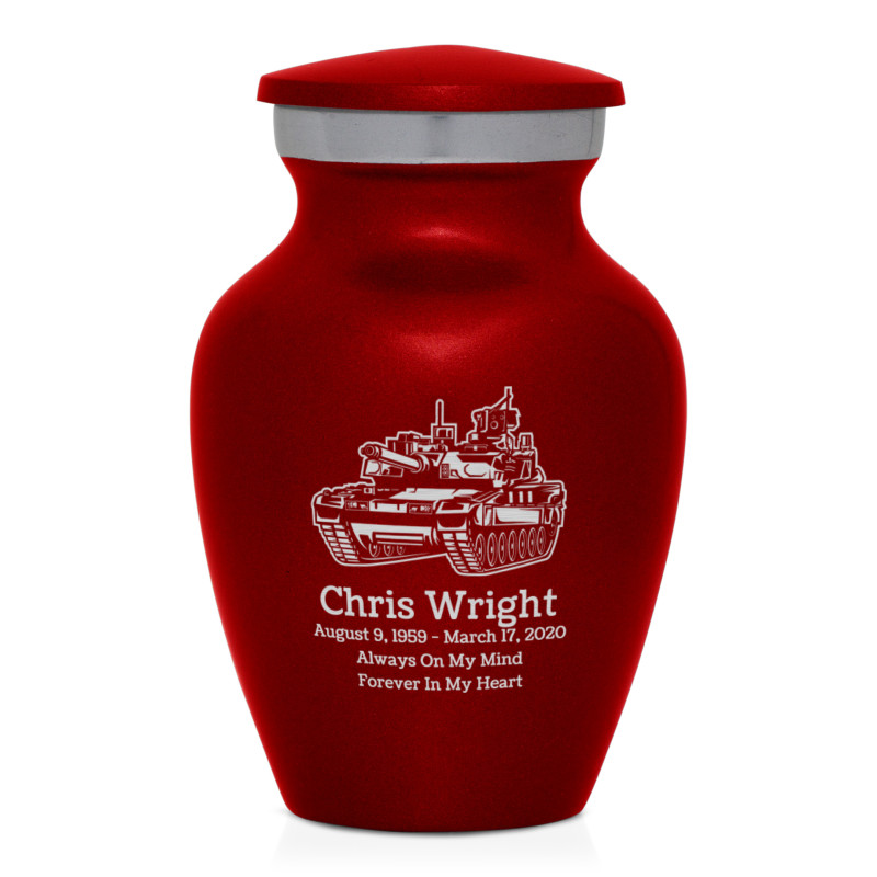 Tank Keepsake Urn - Ruby Red