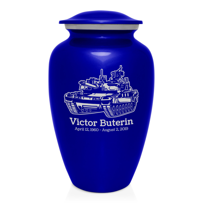 Tank Cremation Urn - Midnight Blue