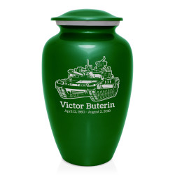 Tank Cremation Urn - Shamrock Green