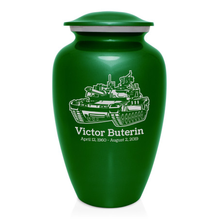 Tank Cremation Urn - Shamrock Green