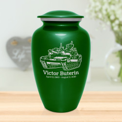 Tank Cremation Urn - Shamrock Green