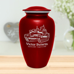 Tank Cremation Urn - Ruby Red