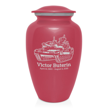 Tank Cremation Urn - Rose Pink