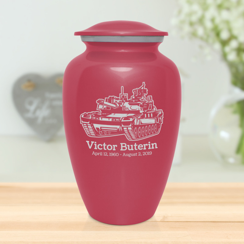Tank Cremation Urn - Rose Pink