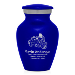3 Wheel Motorcycle Keepsake Urn - Midnight Blue