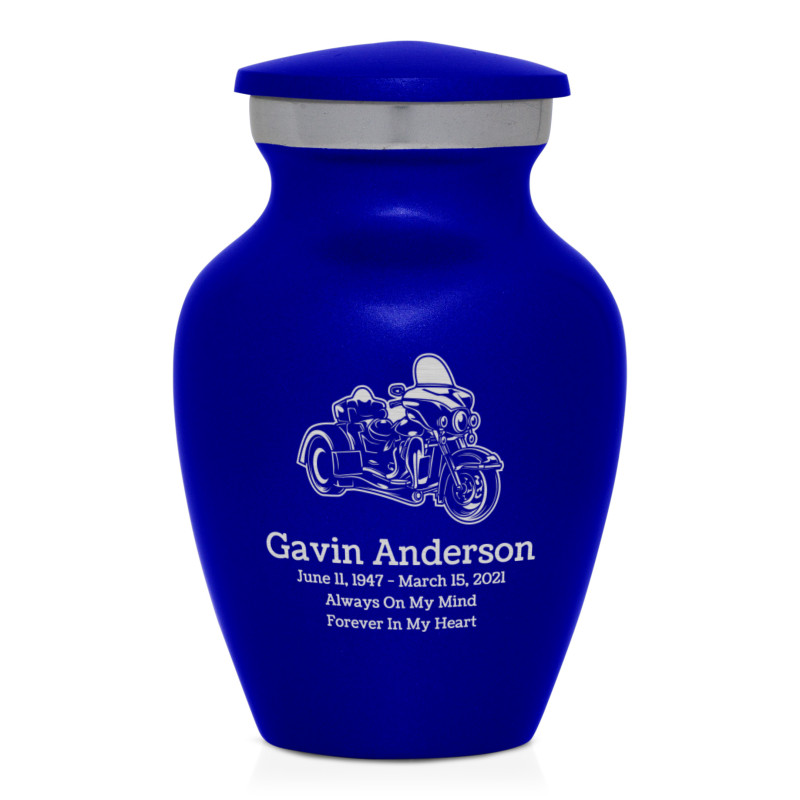 3 Wheel Motorcycle Keepsake Urn - Midnight Blue