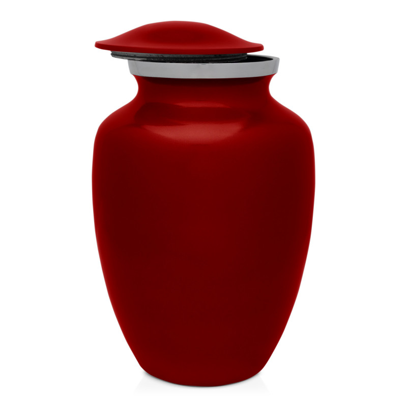 Large Paw Prints On My Heart Pet Cremation Urn - Ruby Red