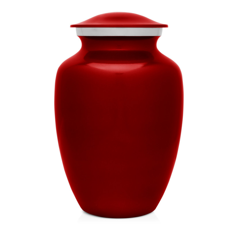 Large Paw Prints On My Heart Pet Cremation Urn - Ruby Red