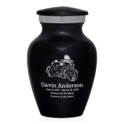 3 Wheel Motorcycle Keepsake Urn - Jet Black