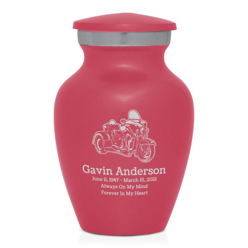 3 Wheel Motorcycle Keepsake Urn - Rose Pink