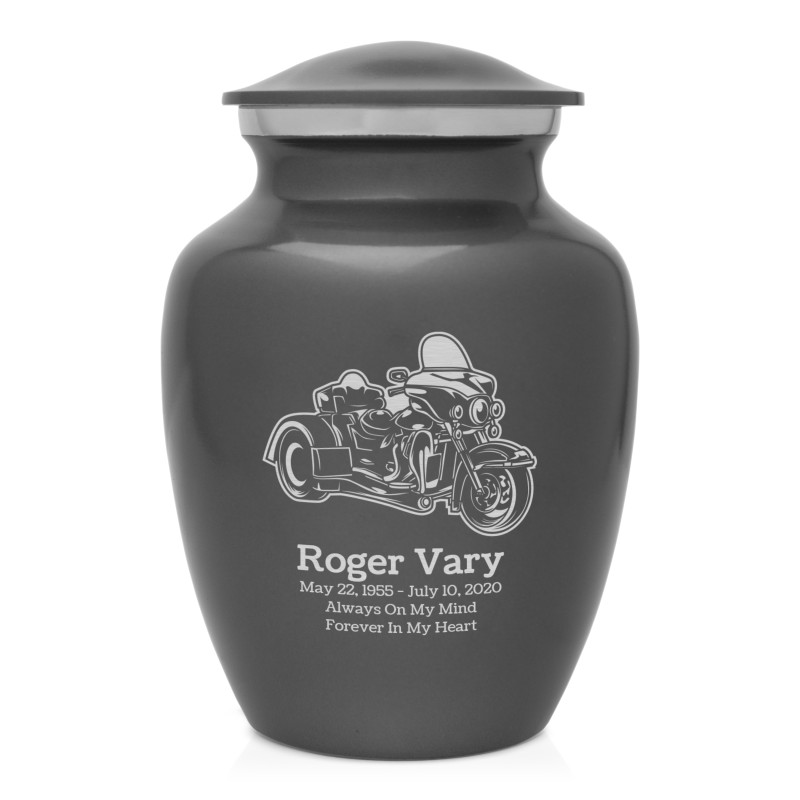 3 Wheel Motorcycle Sharing Urn - Gunmetal Gray