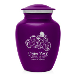 3 Wheel Motorcycle Sharing Urn - Purple Luster