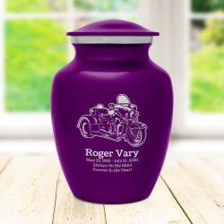 3 Wheel Motorcycle Sharing Urn - Purple Luster