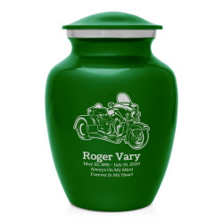 3 Wheel Motorcycle Sharing Urn - Shamrock Green
