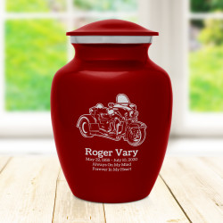 3 Wheel Motorcycle Sharing Urn - Ruby Red