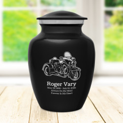 3 Wheel Motorcycle Sharing Urn - Jet Black