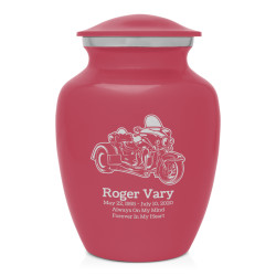 3 Wheel Motorcycle Sharing Urn - Rose Pink