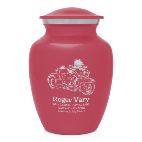 3 Wheel Motorcycle Sharing Urn - Rose Pink