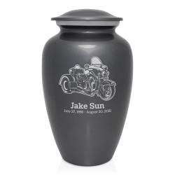 3 Wheel Motorcycle Cremation Urn - Gunmetal Gray