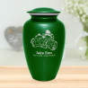 3 Wheel Motorcycle Cremation Urn - Shamrock Green