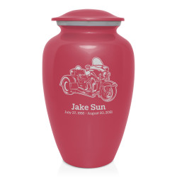 3 Wheel Motorcycle Cremation Urn - Rose Pink