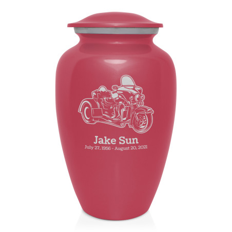 3 Wheel Motorcycle Cremation Urn - Rose Pink