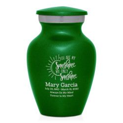 You Are My Sunshine Keepsake Urn - Shamrock Green