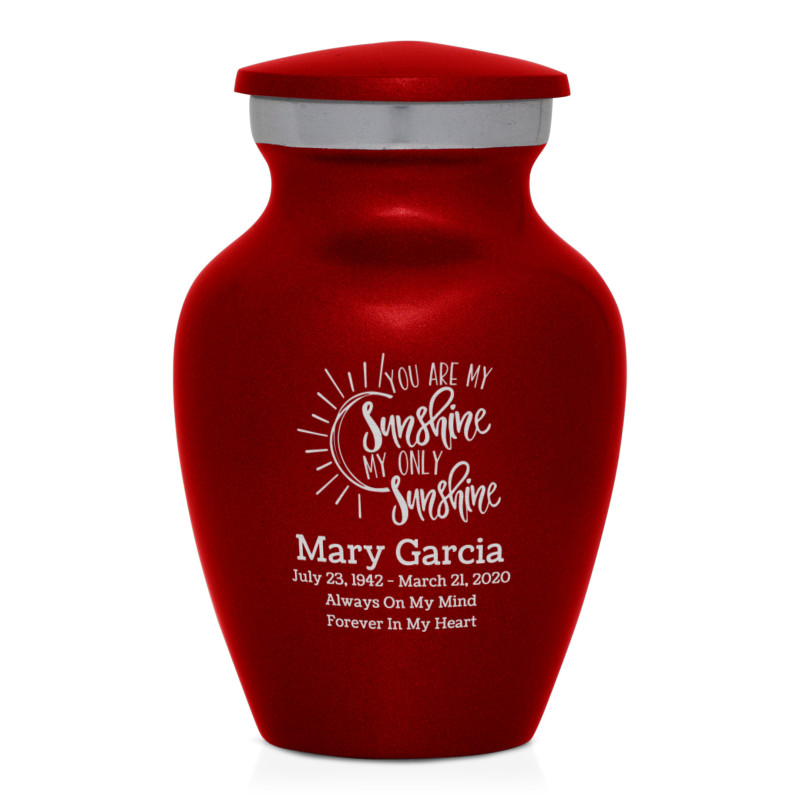 You Are My Sunshine Keepsake Urn - Ruby Red