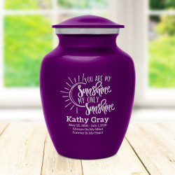 You Are My Sunshine Sharing Urn - Purple Luster