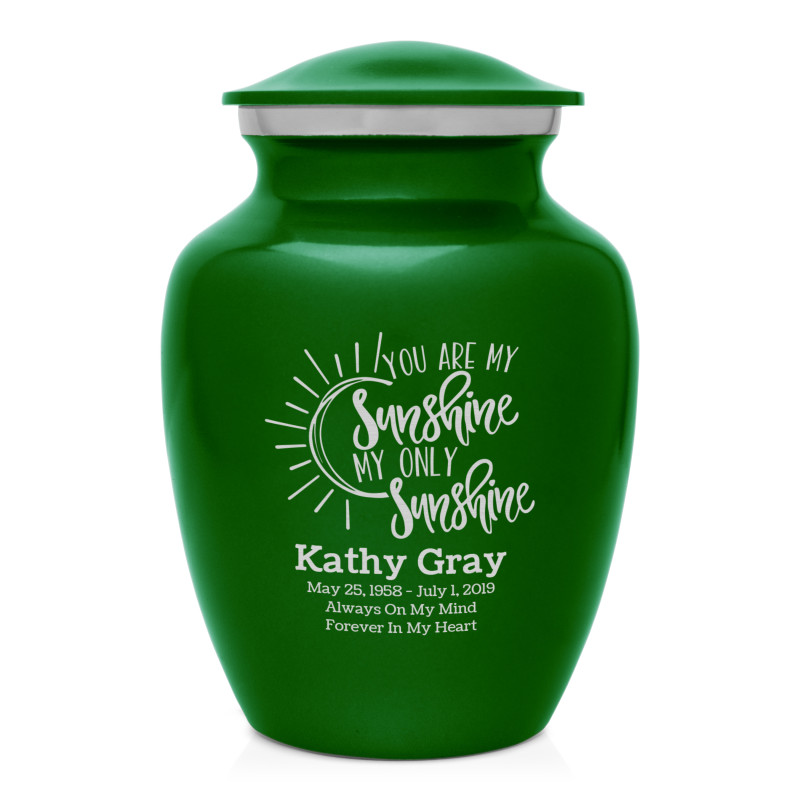 You Are My Sunshine Sharing Urn - Shamrock Green