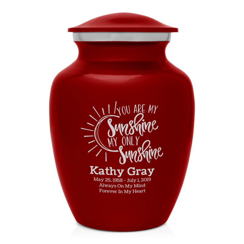 You Are My Sunshine Sharing Urn - Ruby Red