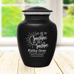 You Are My Sunshine Sharing Urn - Jet Black