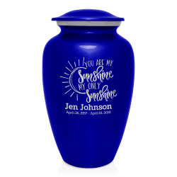 You Are My Sunshine Cremation Urn - Midnight Blue