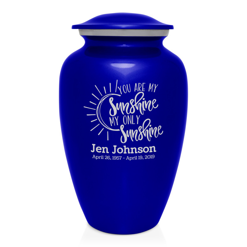 You Are My Sunshine Cremation Urn - Midnight Blue