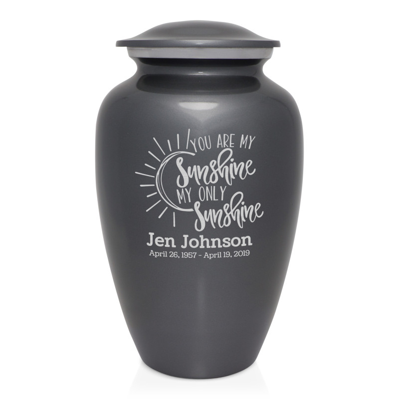 You Are My Sunshine Cremation Urn - Gunmetal Gray