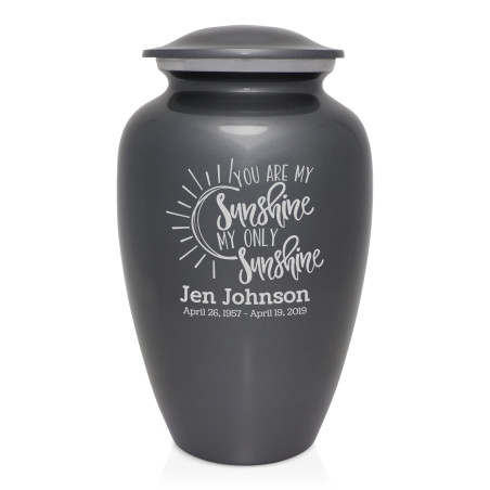 You Are My Sunshine Cremation Urn - Gunmetal Gray
