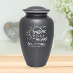 You Are My Sunshine Cremation Urn - Gunmetal Gray