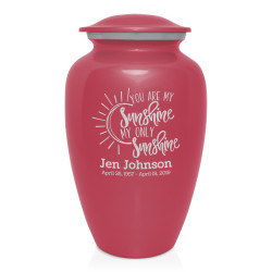 You Are My Sunshine Cremation Urn - Rose Pink