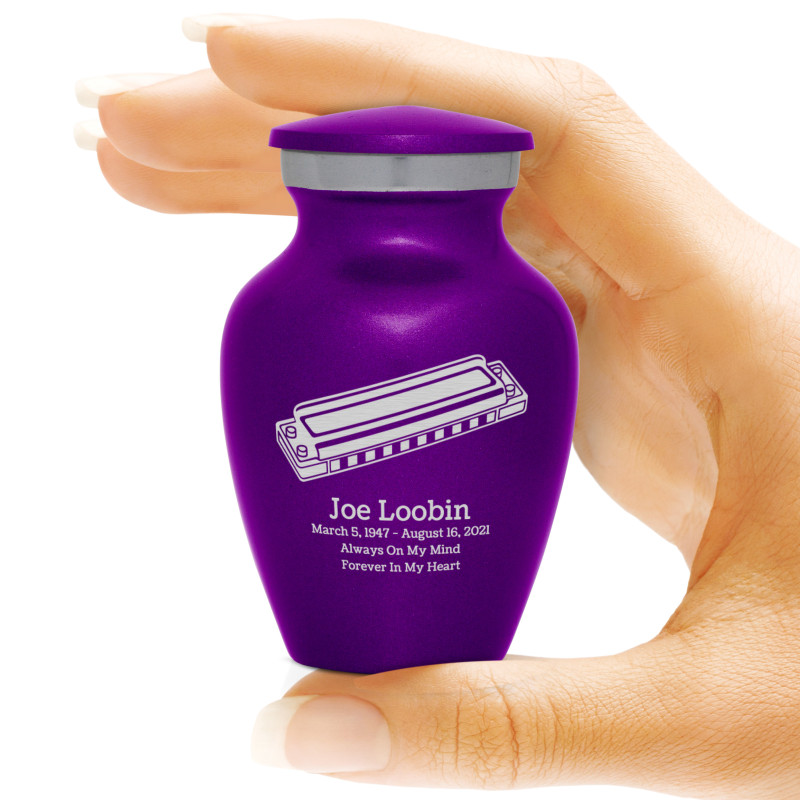 Harmonica Keepsake Urn - Purple Luster