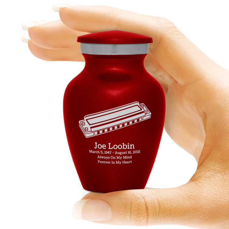 Harmonica Keepsake Urn - Ruby Red