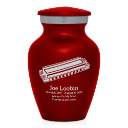 Harmonica Keepsake Urn - Ruby Red
