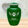 Large Angel Wings Pet Cremation Urn - Shamrock Green