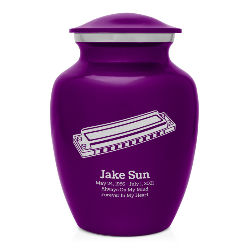 Harmonica Sharing Urn - Purple Luster
