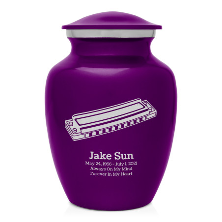Harmonica Sharing Urn - Purple Luster