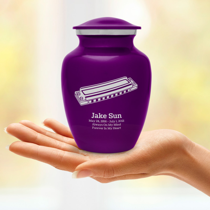 Harmonica Sharing Urn - Purple Luster