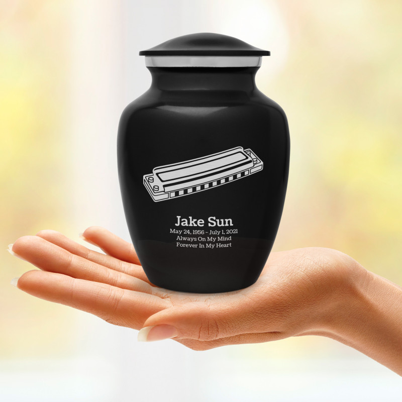 Harmonica Sharing Urn - Jet Black