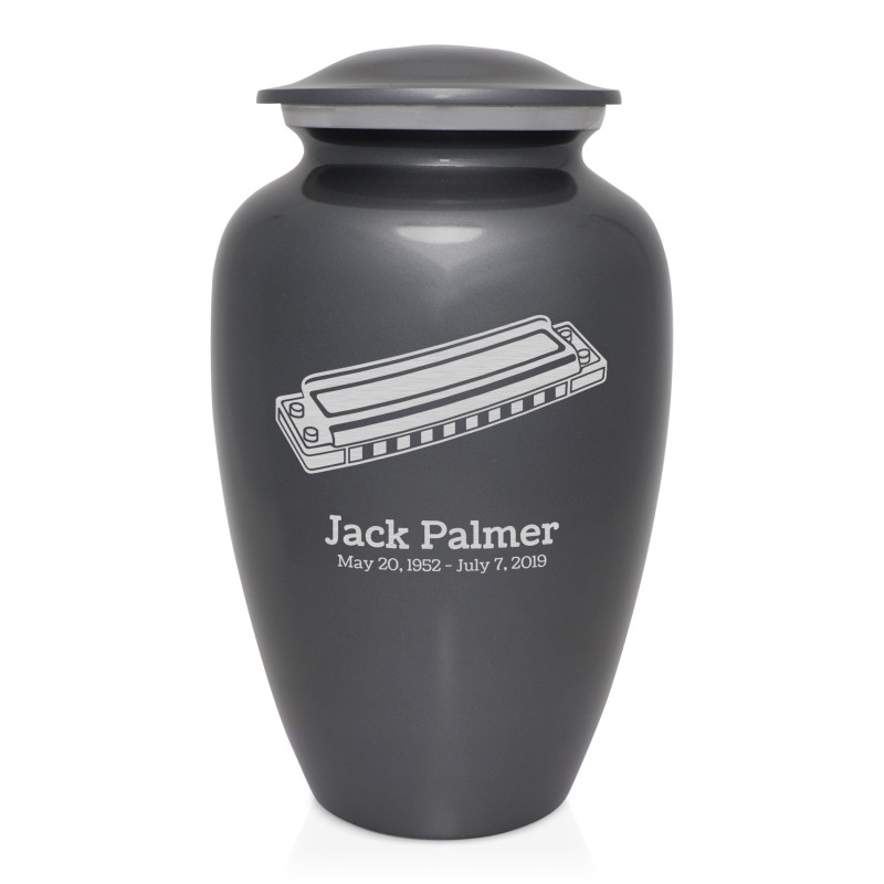 Harmonica Cremation Urn - Gunmetal Gray
